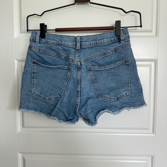 Zara Blue Jean Shorts Distressed Frayed Hem - Picture 2 of 3